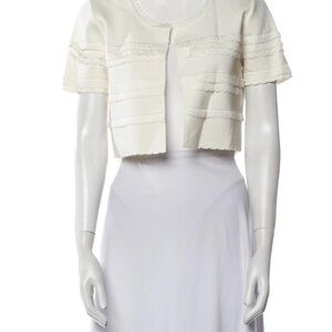 Dior Ivory Short Sleeve Lace Top